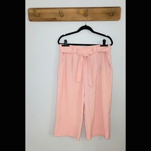 Pink Cropped Dress Pants